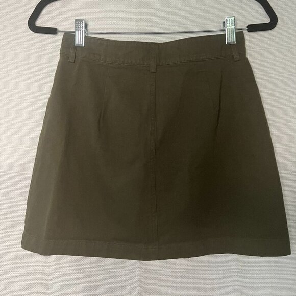 Very J Olive green fall skirt Cotton Small - 0381 - Picture 2 of 4